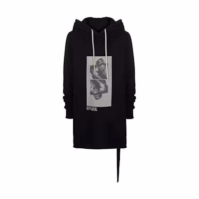 Rick Owens DRKSHDW FW21 Graphic Print Hoodie Black DU02A3285FEP2-0961