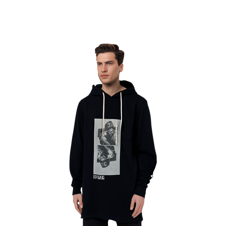 Details for Rick Owens DRKSHDW FW21 印花連帽衫 黑色 DU02A3285FEP2-0961