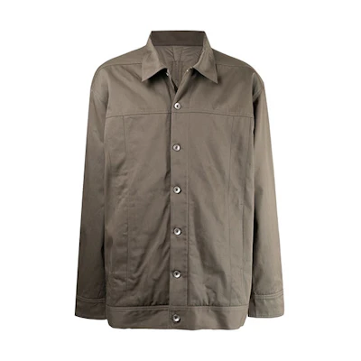 Rick Owens DRKSHDW FW21 Grey Button-Up Utility Jacket DU02A3761-34