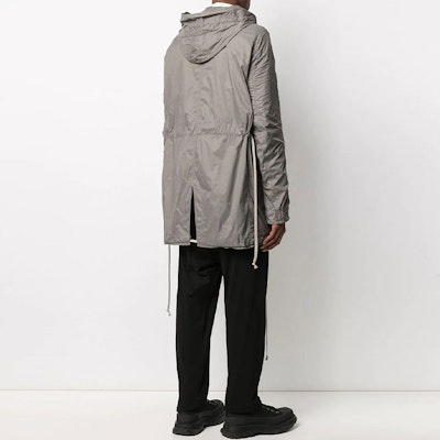 Rick Owens DRKSHDW FW21 Hoodie Coat Abu-Abu Logo Panjang Sedang. DU20S5968-ND Shop Rick Owens DRKSHDW FW21 Hoodie Coat Abu-Abu Logo Panjang Sedang. DU20S5968-ND
