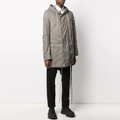 Rick Owens DRKSHDW FW21 Hoodie Coat Abu-Abu Logo Panjang Sedang. DU20S5968-ND Purchase Rick Owens DRKSHDW FW21 Hoodie Coat Abu-Abu Logo Panjang Sedang. DU20S5968-ND