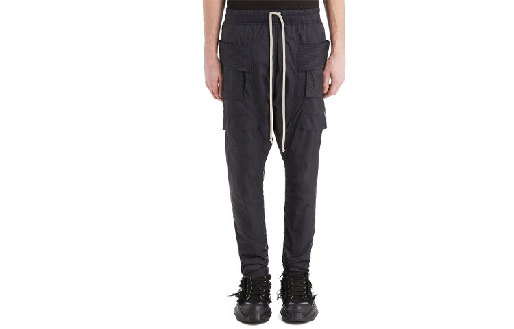 Order Pantalones Negros Casuales Rick Owens DRKSHDW FW21 Knit Pocket con Cordón DU02A3376ND-09