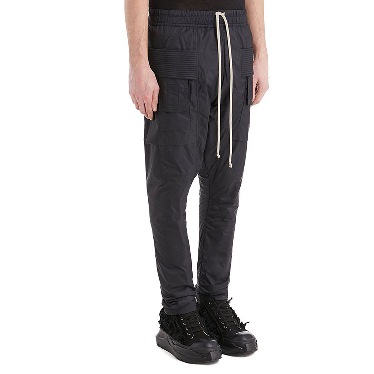 Purchase Pantalones Negros Casuales Rick Owens DRKSHDW FW21 Knit Pocket con Cordón DU02A3376ND-09