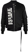Rick Owens DRKSHDW FW21 Letter Print Bomber Jacket Black DU02A3771TWRNP3-09 Rick Owens DRKSHDW FW21 Letter Print Bomber Jacket Black DU02A3771TWRNP3-09