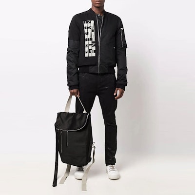 Rick Owens DRKSHDW FW21 Letter Print Bomber Jacket Black DU02A3771TWRNP3-09 Lookbook Rick Owens DRKSHDW FW21 Letter Print Bomber Jacket Black DU02A3771TWRNP3-09
