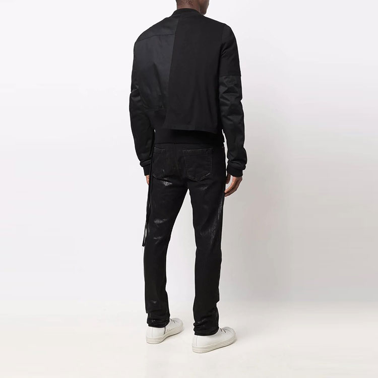 Shop Rick Owens DRKSHDW FW21 Letter Print Bomber Jacket Black DU02A3771TWRNP3-09