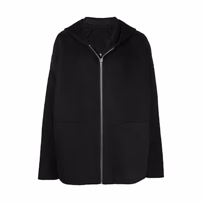 Rick Owens DRKSHDW FW21 Peter Black Loose Fit Zip Hoodie Jacket Men RU02A5779DD-09