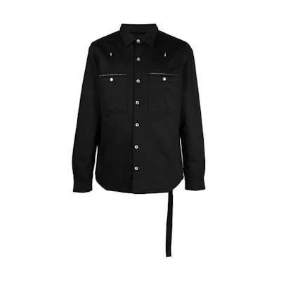 Rick Owens DRKSHDW FW21 Single-Breasted Shirt Jacket Black. DU02A3755TW-09