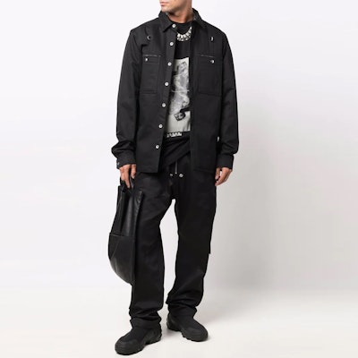 Rick Owens DRKSHDW FW21 单排扣黑色衬衫夹克. DU02A3755TW-09 Lookbook Rick Owens DRKSHDW FW21 单排扣黑色衬衫夹克. DU02A3755TW-09