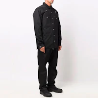 Shop Rick Owens DRKSHDW FW21 單排扣襯衫夾克 黑色 DU02A3755TW-09