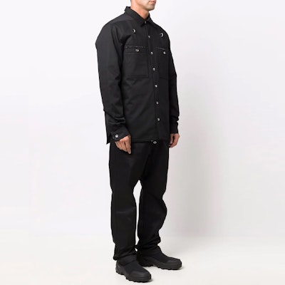 Rick Owens DRKSHDW FW21 单排扣黑色衬衫夹克. DU02A3755TW-09 Shop Rick Owens DRKSHDW FW21 单排扣黑色衬衫夹克. DU02A3755TW-09