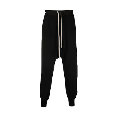 Rick Owens DRKSHDW FW22 Black Drop-Crotch Slim Fit Casual Pants. DU02B4395RIG-09
