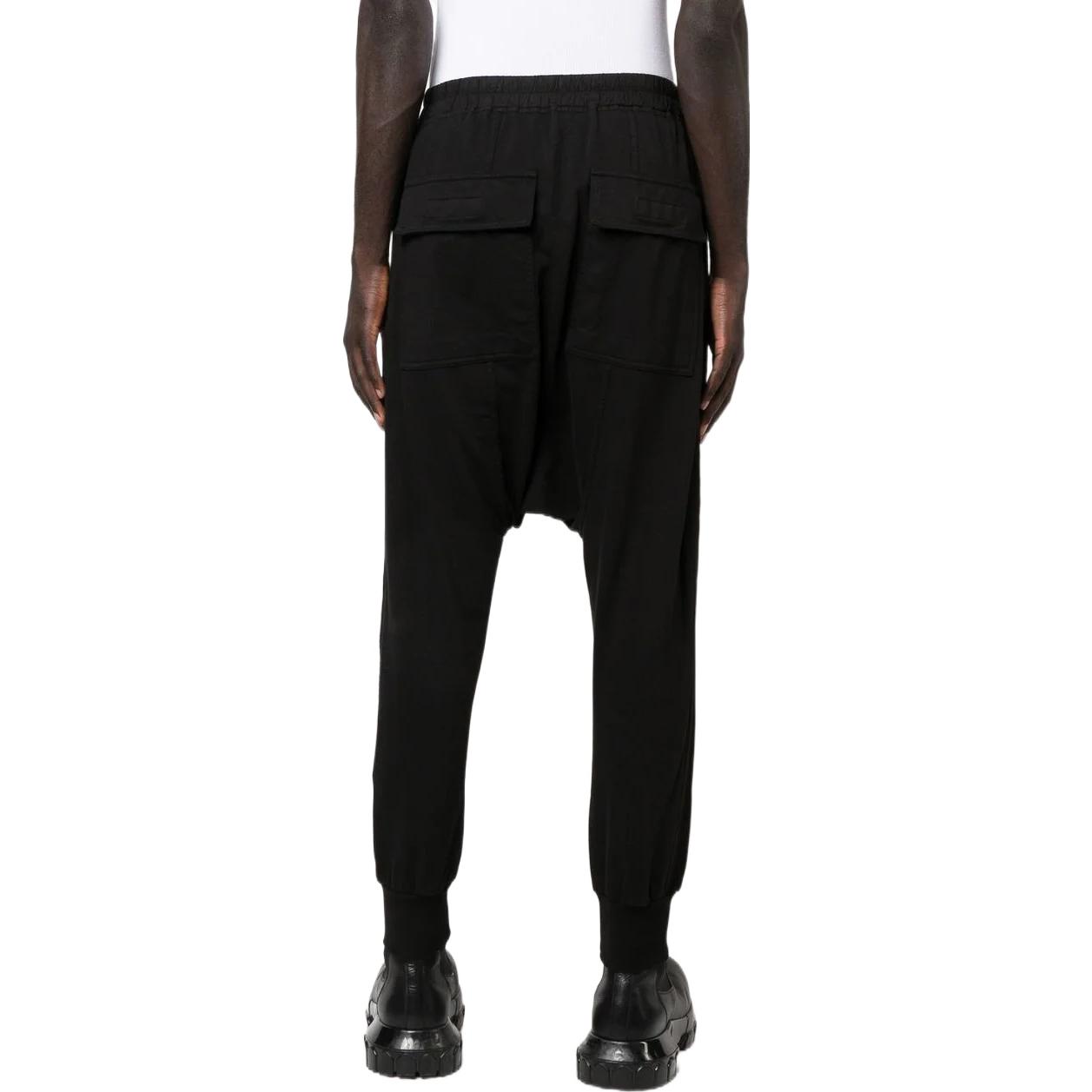 Shop Rick Owens DRKSHDW FW22 Celana Casual Slim Fit Hitam Model Drop-Crotch. DU02B4395RIG-09