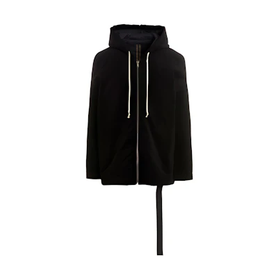 Rick Owens DRKSHDW FW22 Black Solid Color Zip-Up Hoodie Jacket. DU02B4790VS-09
