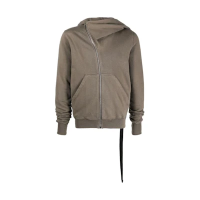 Rick Owens DRKSHDW FW22 Asymmetric Zip Hoodie Mist Grey Long Sleeve DU02B4286F-34
