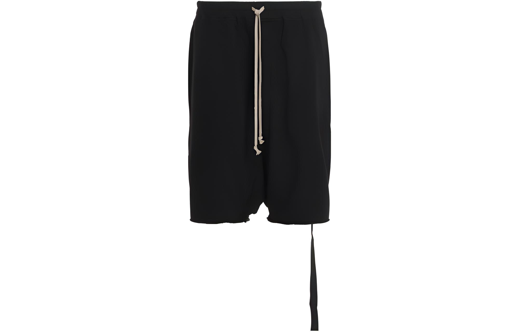 Rick Owens DRKSHDW FW22 Black Drop-Crotch Drawstring Shorts . DU02B4380RIG-09