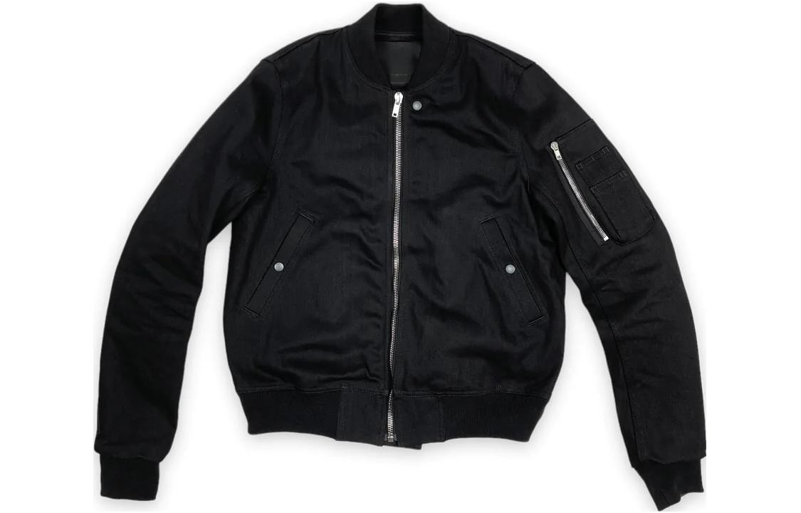 Rick Owens DRKSHDW FW22 Black Solid Color Baseball Collar Jacket DL02B1793HBLKJP-09