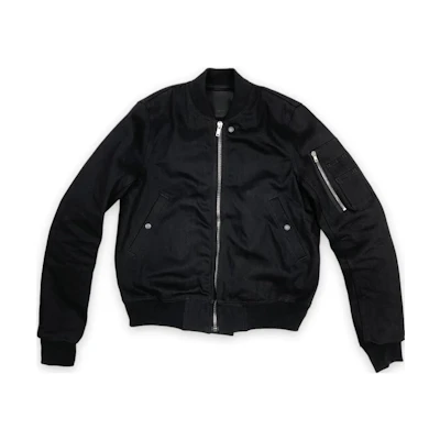 Rick Owens DRKSHDW FW22 Black Solid Color Baseball Collar Jacket DL02B1793HBLKJP-09