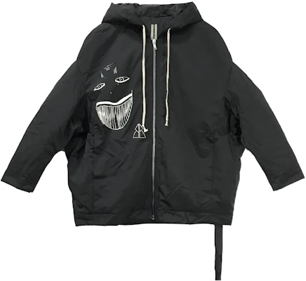 Rick Owens DRKSHDW FW22 Graffiti Print Hooded Jacket Unisex Black DS02B4716MUEP7-09 Buy Rick Owens DRKSHDW FW22 Graffiti Print Hooded Jacket Unisex Black DS02B4716MUEP7-09