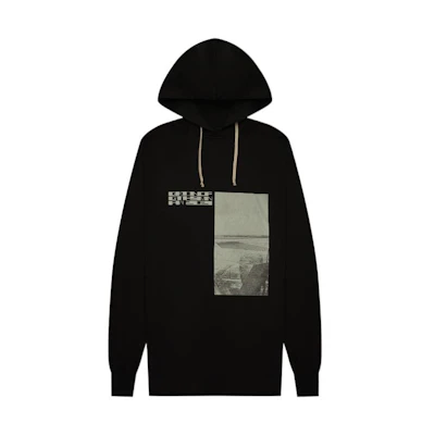 Rick Owens DRKSHDW FW22 Logo Print Hoodie Black Long Sleeve DU02A3285RNEP1-0961