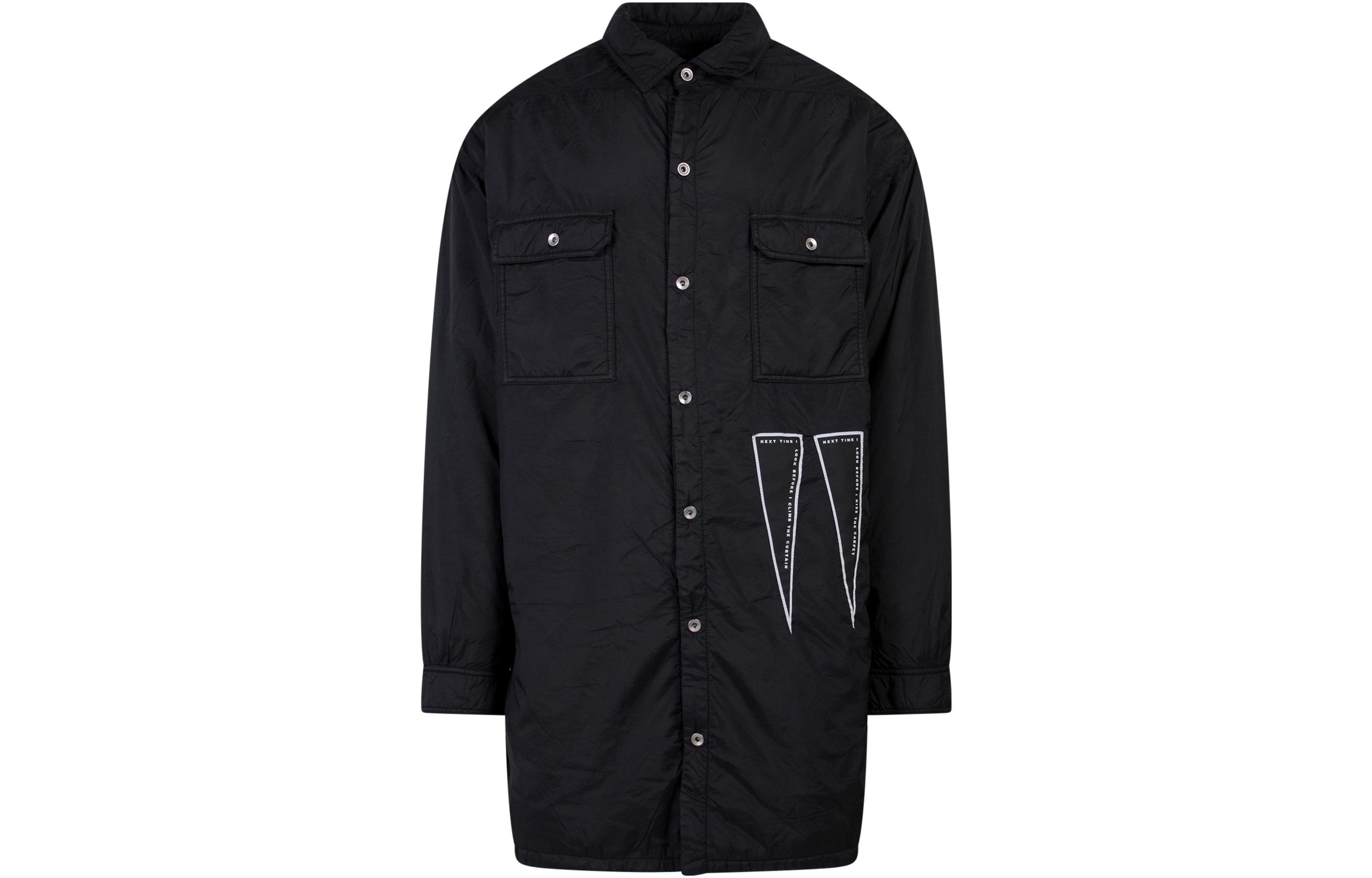 Rick Owens DRKSHDW FW22 Long Shirt Jacket Black DU02B4753NDEH1-09