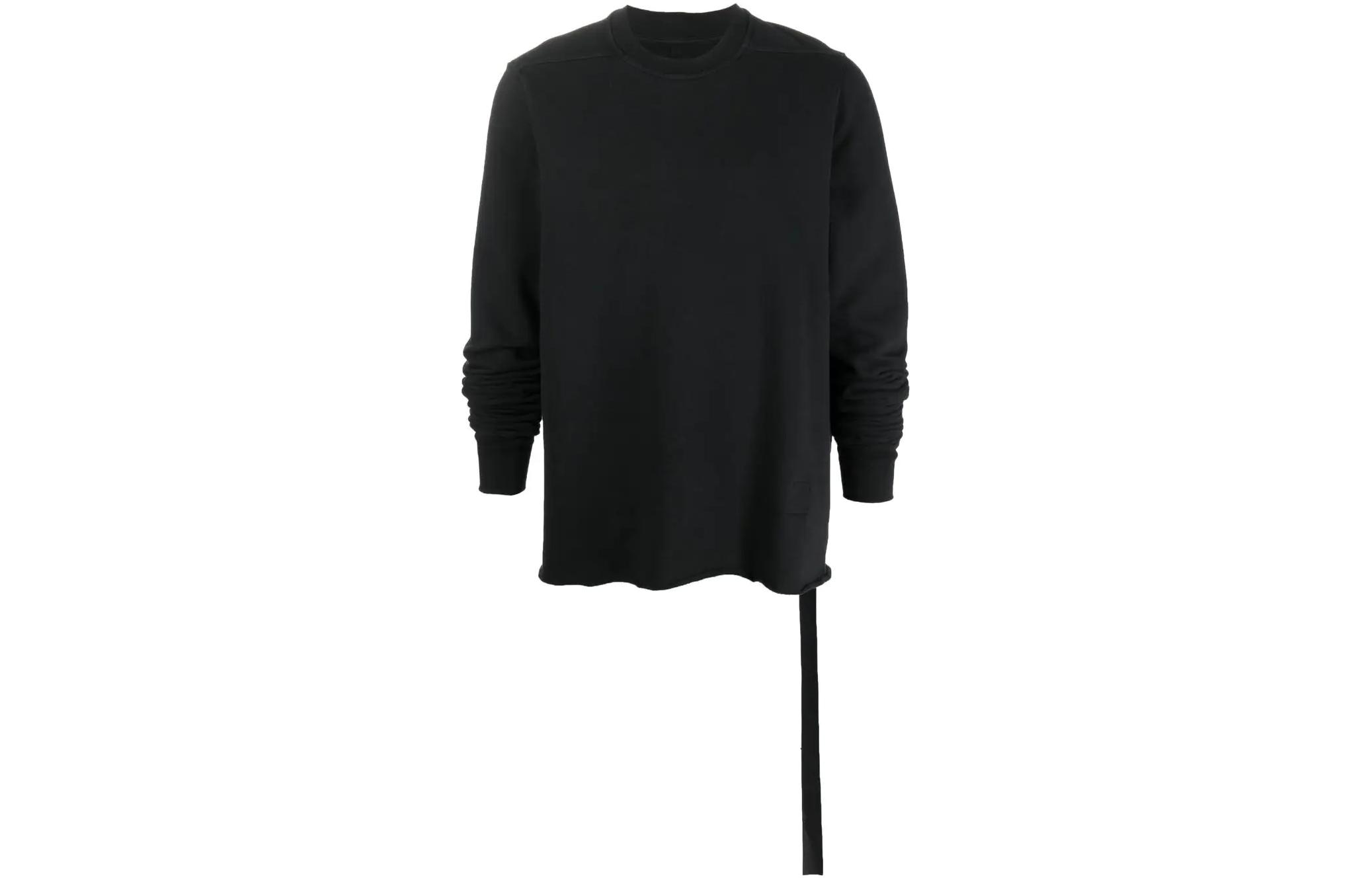 Rick Owens DRKSHDW FW22 Monochrome Ribbed Pullover Sweatshirt Black DU02B4279F-09