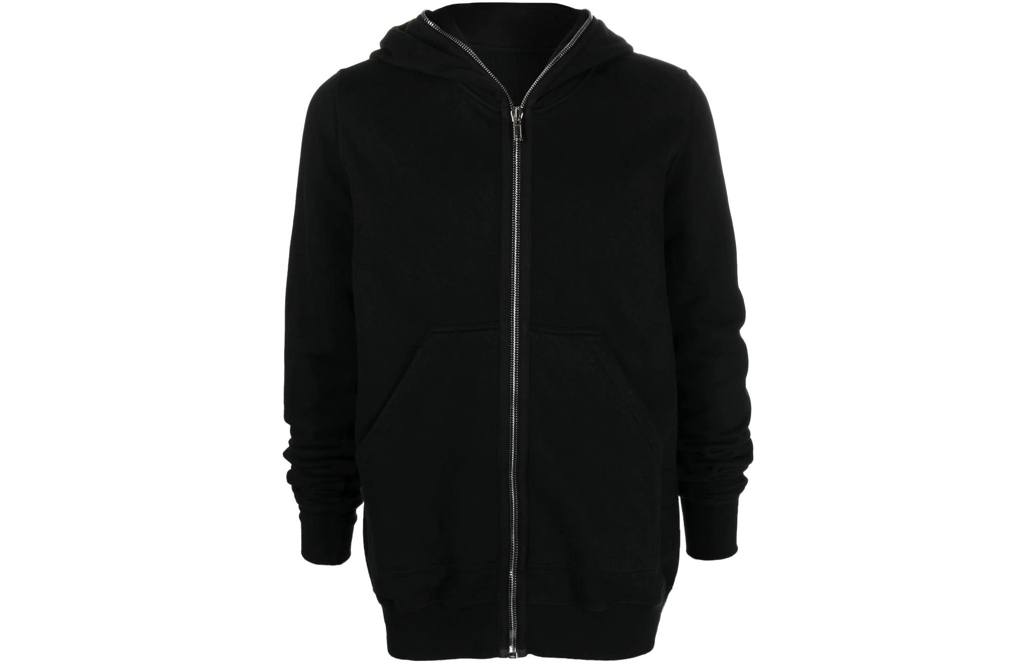 Rick Owens DRKSHDW FW22 Solid Black Zip-Up Hoodie Jacket DU02B4280F-09