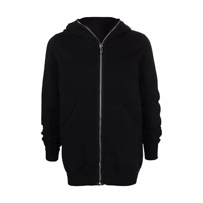 Rick Owens DRKSHDW FW22 Solid Black Zip-Up Hoodie Jacket DU02B4280F-09