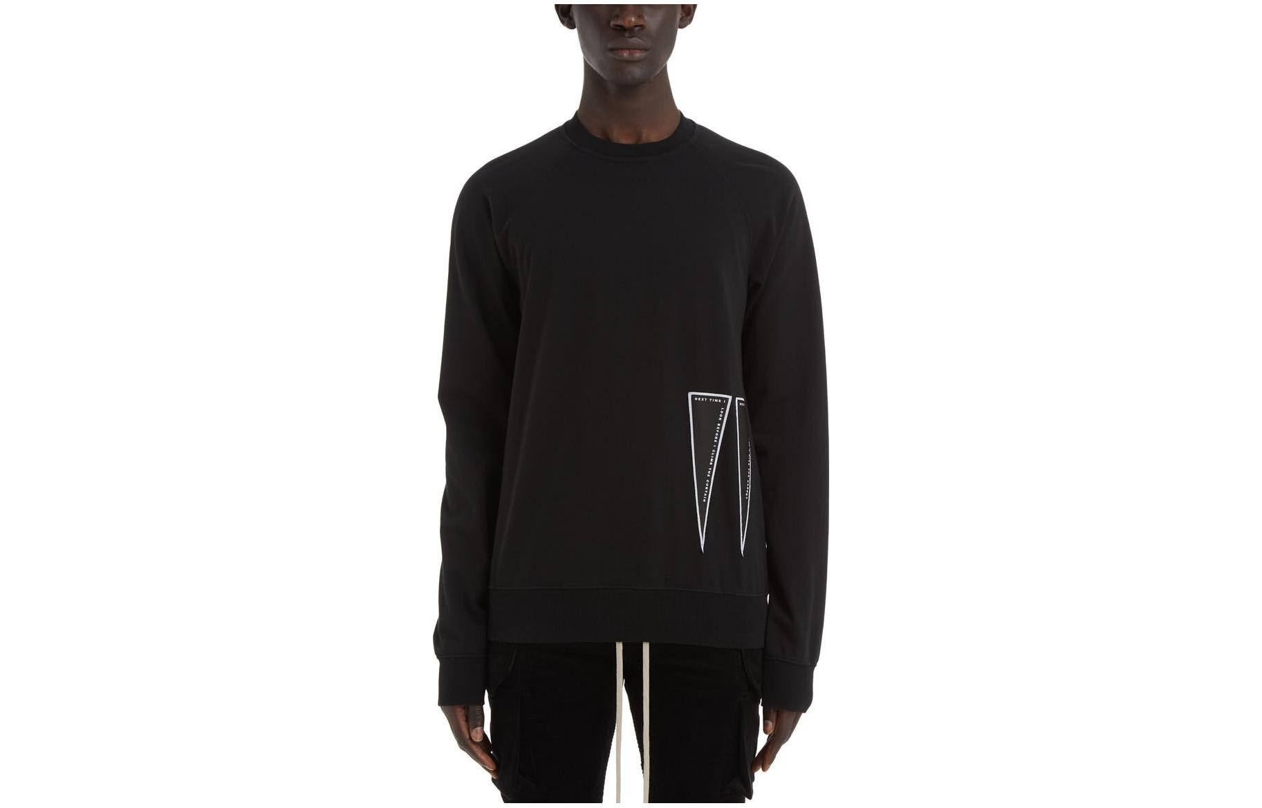 Rick Owens DRKSHDW FW22 Solid Print Long Sleeve Tee Black DU02B4271RIGEH1-09