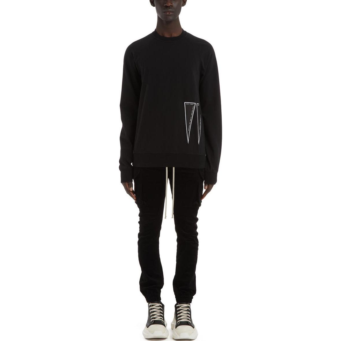 Lookbook Rick Owens DRKSHDW FW22 Kaos Lengan Panjang Hitam Solid Print DU02B4271RIGEH1-09
