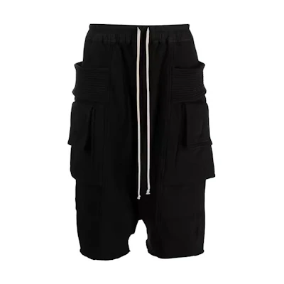 Rick Owens DRKSHDW FW23 Black Drawstring Casual Shorts. DU02C5382-F-09