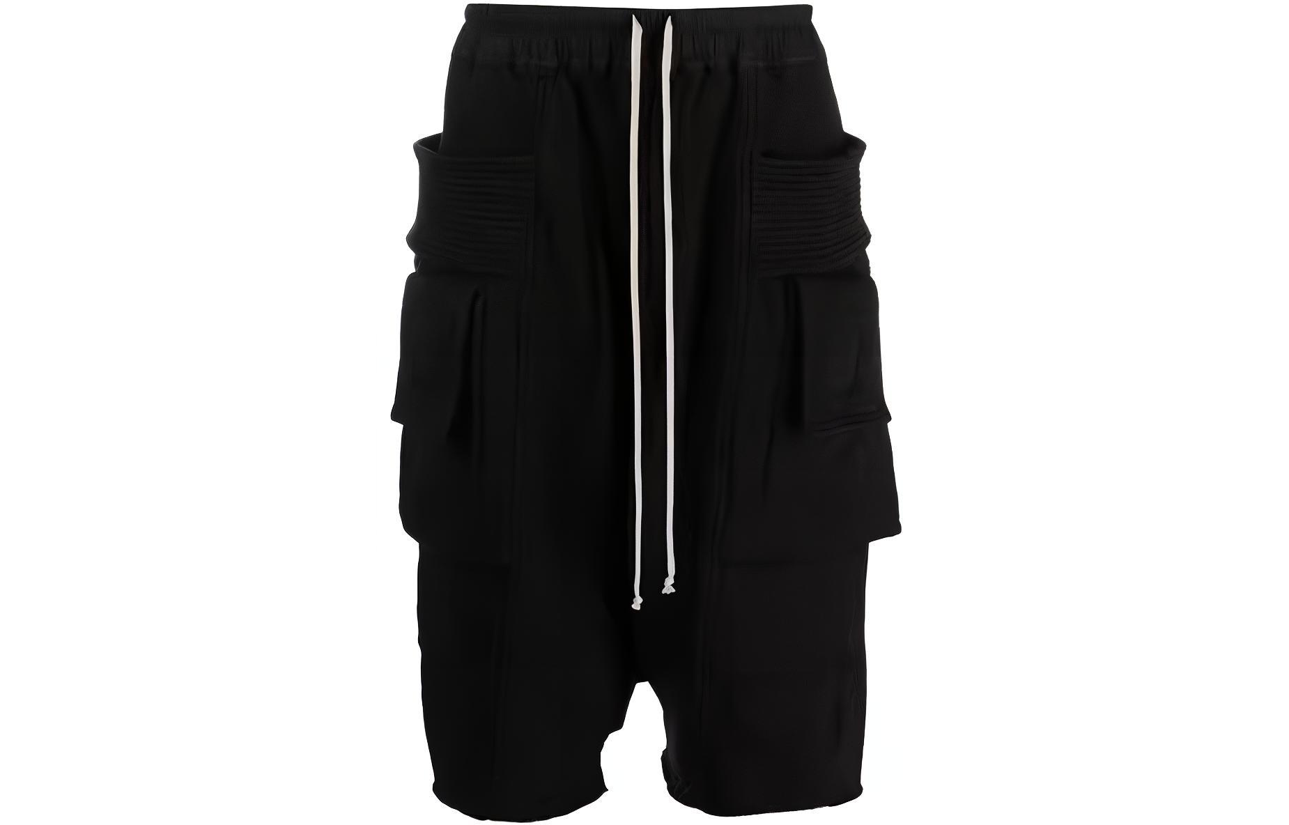 Order Rick Owens DRKSHDW FW23 黑色抽繩休閒短褲 DU02C5382-F-09
