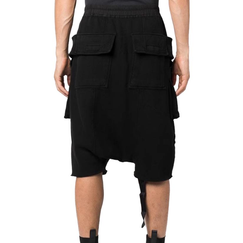 Shop Rick Owens DRKSHDW FW23 黑色抽繩休閒短褲 DU02C5382-F-09