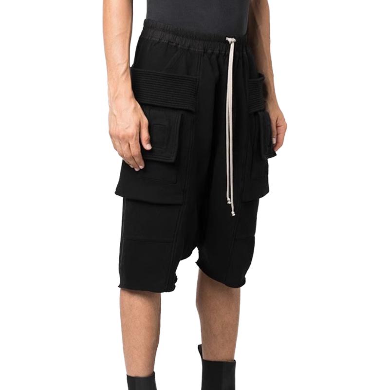 Purchase Rick Owens DRKSHDW FW23 黑色抽繩休閒短褲 DU02C5382-F-09