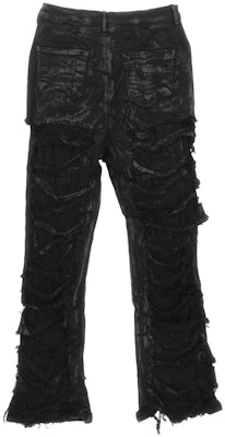 Rick Owens DRKSHDW FW23 Jeans Hitam Distressed Flared Kantong Gaya Gelap DU02C5356SBFLS09 Lookbook Rick Owens DRKSHDW FW23 Jeans Hitam Distressed Flared Kantong Gaya Gelap DU02C5356SBFLS09