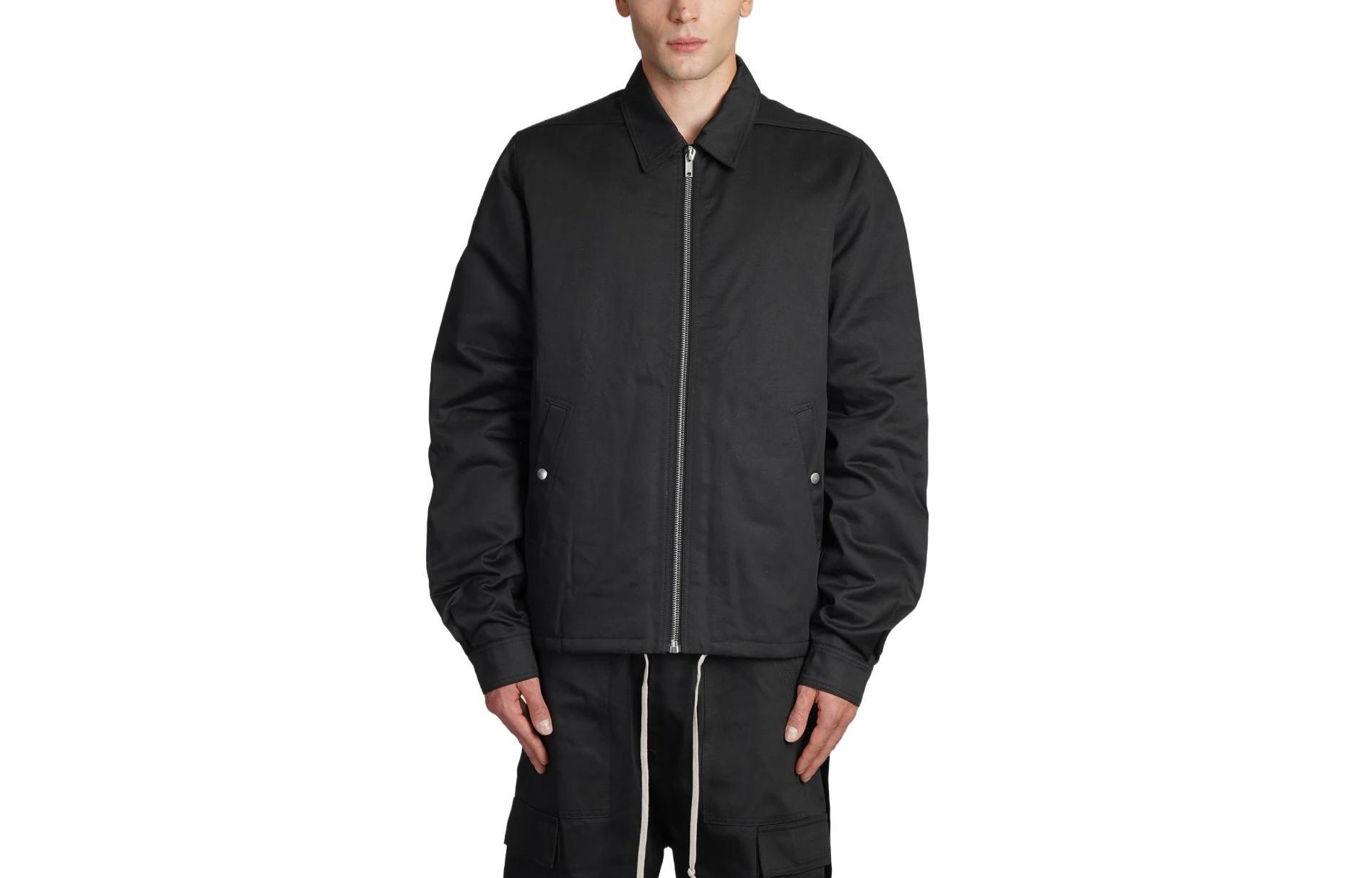 Rick Owens DRKSHDW FW23 Black Solid Pointed Collar Long Sleeve Jacket DU02C5783TW-09