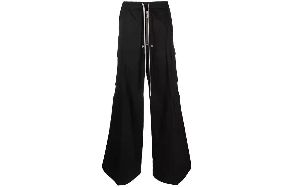 Order 릭 오웬스 DRKSHDW FW23 남성용 블랙 와이드레그 드로스트링 카고팬츠 DU02C5398-TW-09