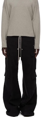 릭 오웬스 DRKSHDW FW23 남성용 블랙 와이드레그 드로스트링 카고팬츠 DU02C5398-TW-09 Lookbook 릭 오웬스 DRKSHDW FW23 남성용 블랙 와이드레그 드로스트링 카고팬츠 DU02C5398-TW-09