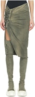 Rick Owens DRKSHDW FW23 Grey Wrinkled Slim Denim Midi Skirt DS02C5341SDMP-38 Rick Owens DRKSHDW FW23 Grey Wrinkled Slim Denim Midi Skirt DS02C5341SDMP-38