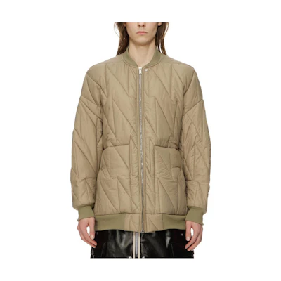 Rick Owens DRKSHDW FW23 Khaki Ribbed Zip-Up High Neck Jacket DU02C5776NPQ-25