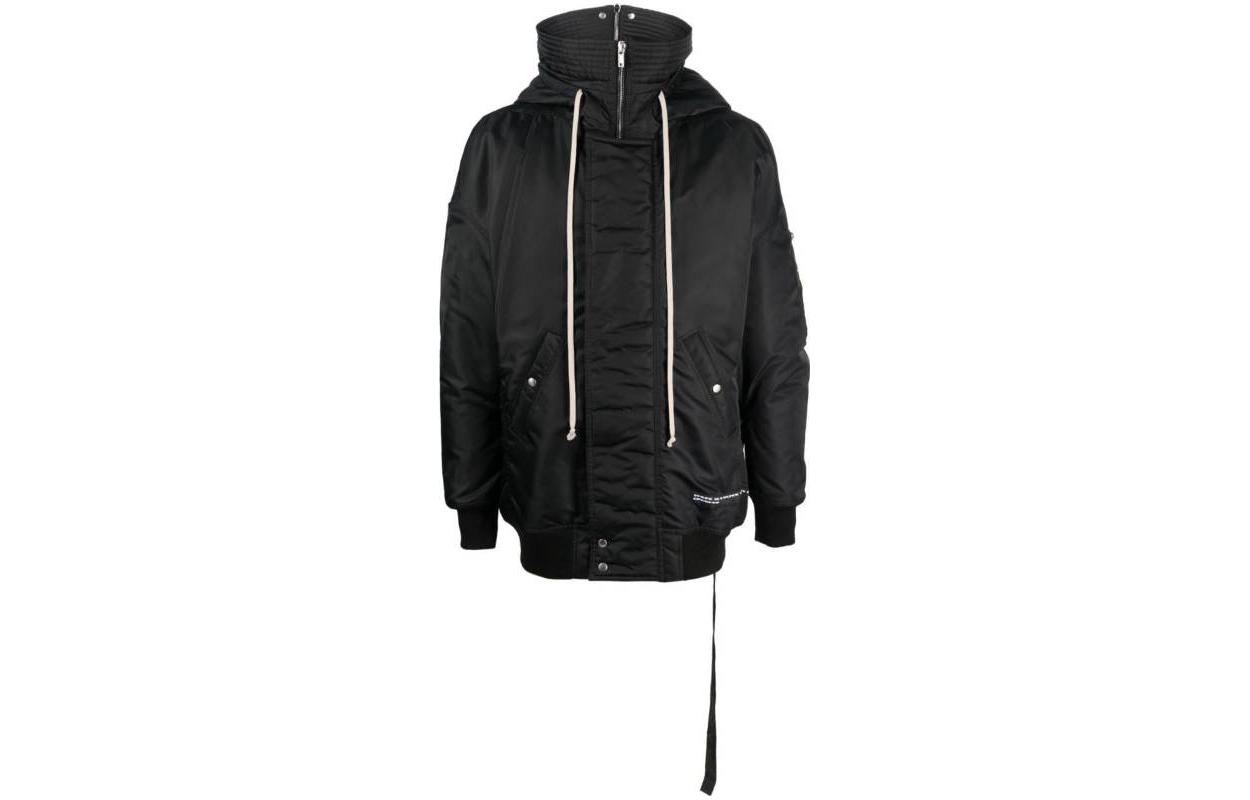 Rick Owens DRKSHDW FW23 Luxor Hooded Bomber Jacket Black/Mauve Recycled DU02C5765BRER1-0943