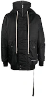 Rick Owens DRKSHDW FW23 Luxor Hooded Bomber Jacket Black/Mauve Recycled DU02C5765BRER1-0943 Rick Owens DRKSHDW FW23 Luxor Hooded Bomber Jacket Black/Mauve Recycled DU02C5765BRER1-0943