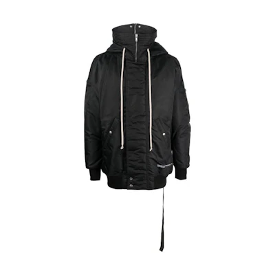 Rick Owens DRKSHDW FW23 Luxor Hooded Bomber Jacket Black/Mauve Recycled DU02C5765BRER1-0943
