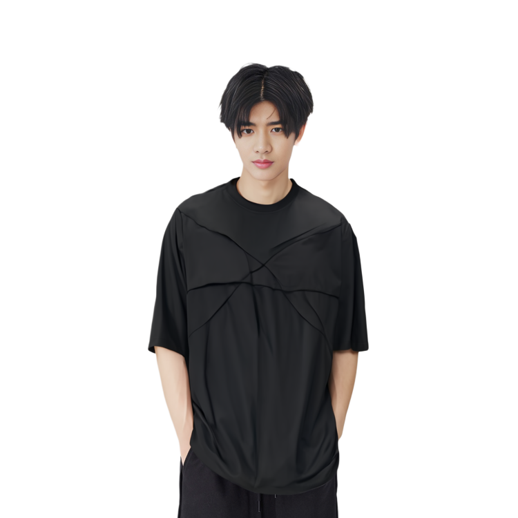 Shop Rick Owens DRKSHDW FW23纯色宽松版黑色圆领T恤 DU02C5274RNET1-09