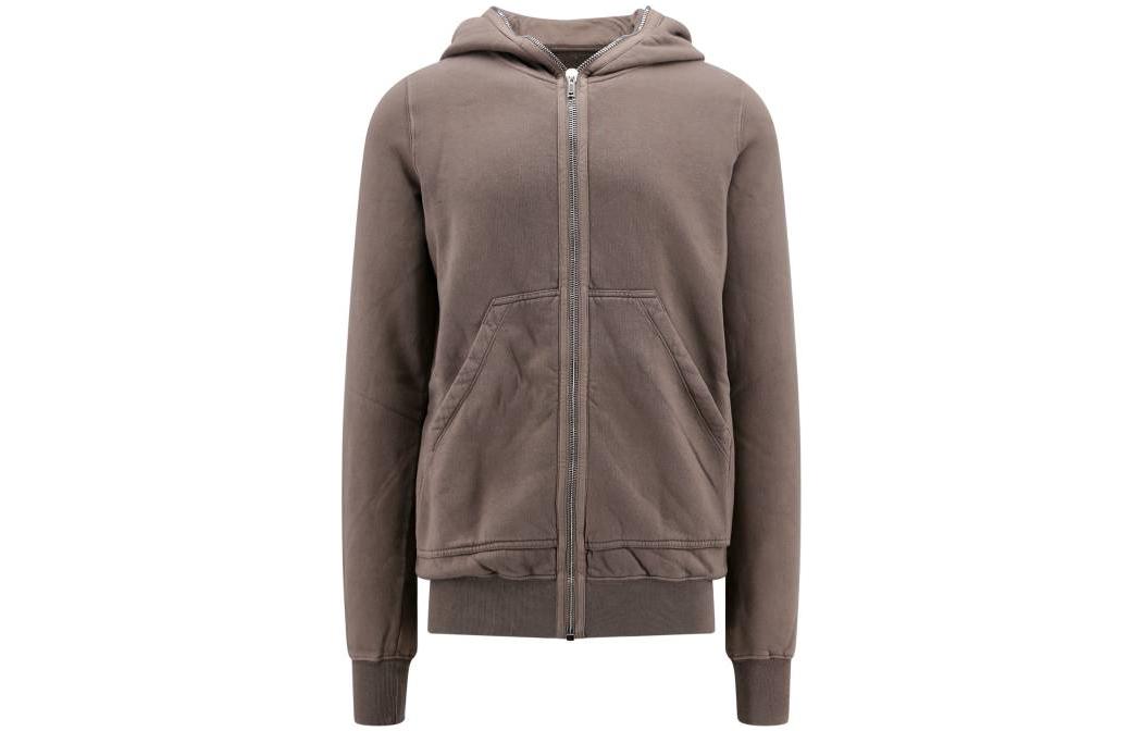 Rick Owens DRKSHDW FW23 Solid Zip-Up Sweatshirt Brown DU02C529134