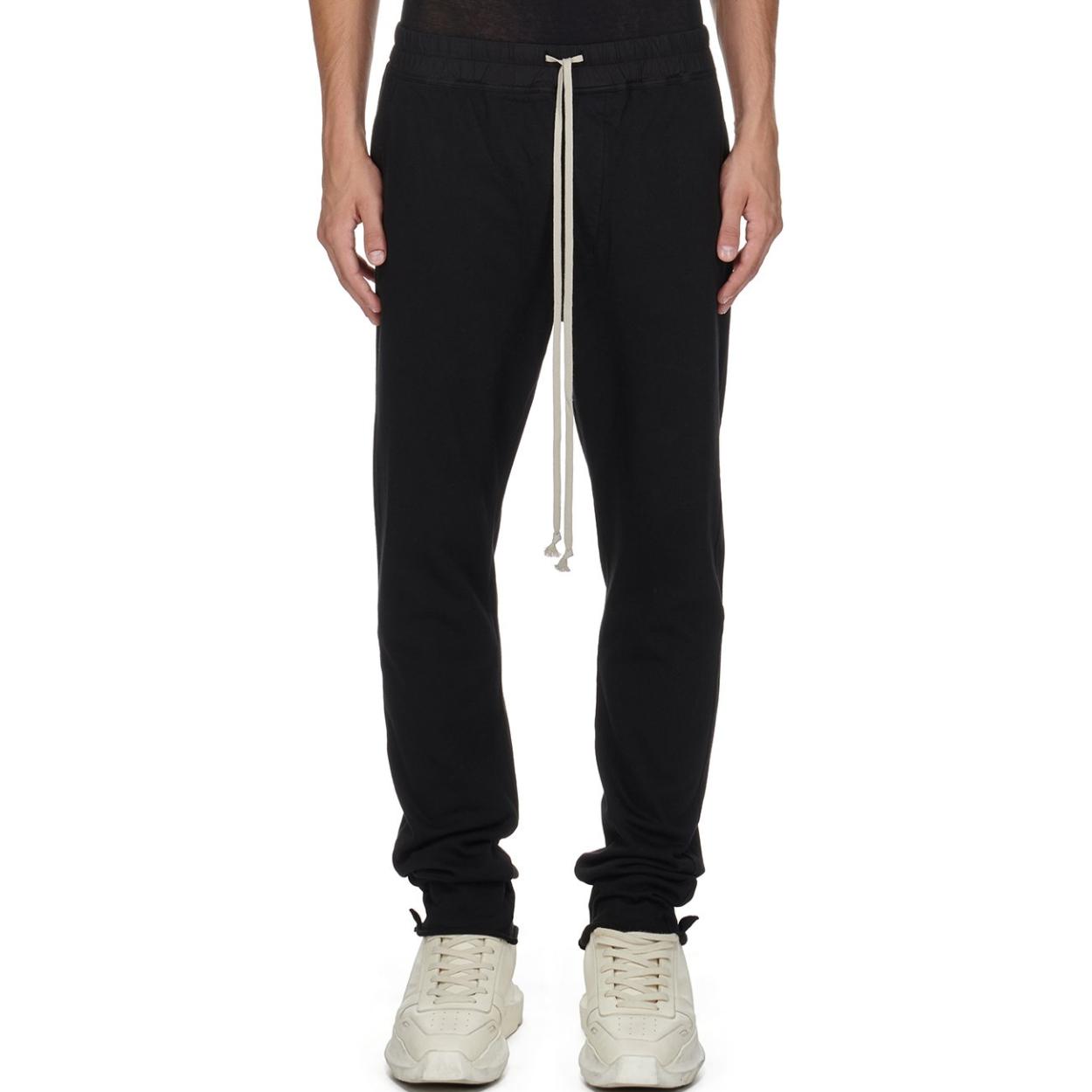 Rick Owens DRKSHDW FW24  Black Elastic Waist Casual Pants with Side Pockets DU02D2392RIG-09