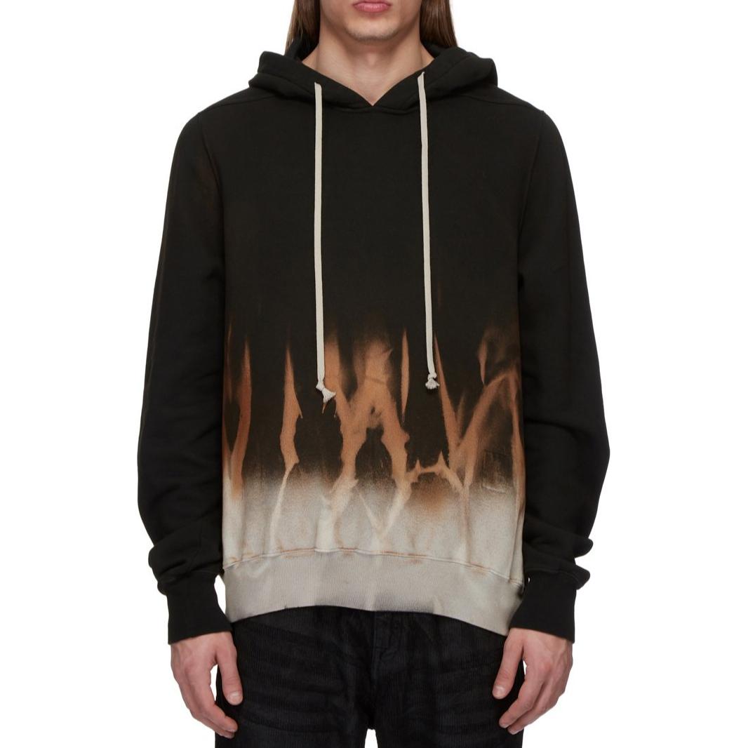Rick Owens DRKSHDW FW24  Black Graphic Hoodie Long Sleeve Sweater. DU02D2282FSUN-0983