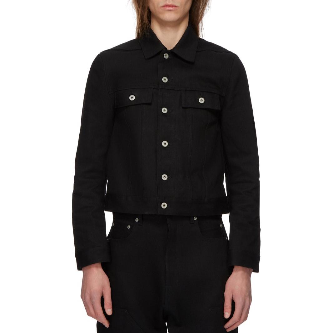 Rick Owens DRKSHDW FW24 Black Long-Sleeve Jacket with Lapel Pockets DL02D4788HBLKJP-09