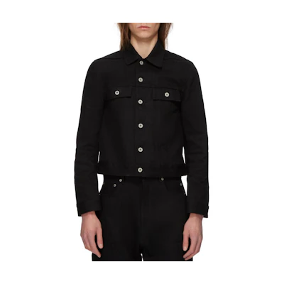 Rick Owens DRKSHDW FW24 Black Long-Sleeve Jacket with Lapel Pockets DL02D4788HBLKJP-09