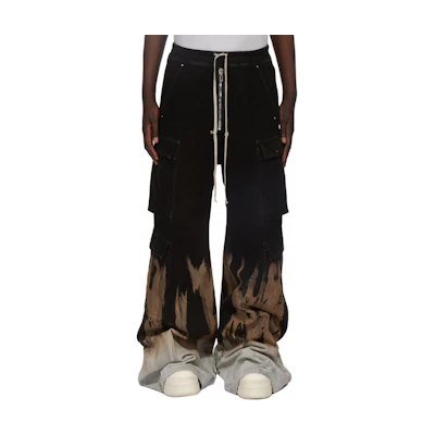 Rick Owens DRKSHDW FW24 Elastic Waist Wide-Leg Studded Jeans Black . DU02D2398BSUN-0983